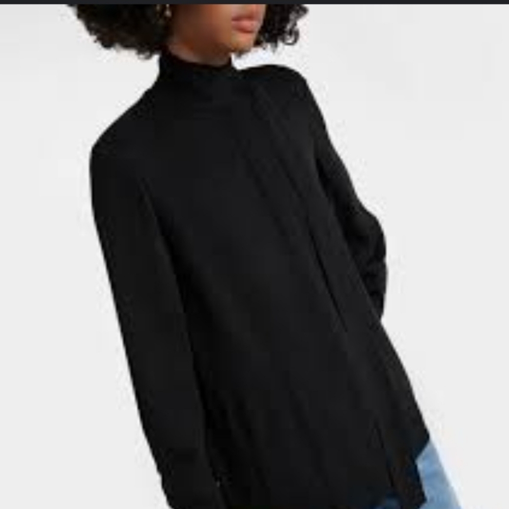 STYLE & CO. WOMEN'S BLACK BUTTON DOWN TUXEDO SHIRT SIZE 6